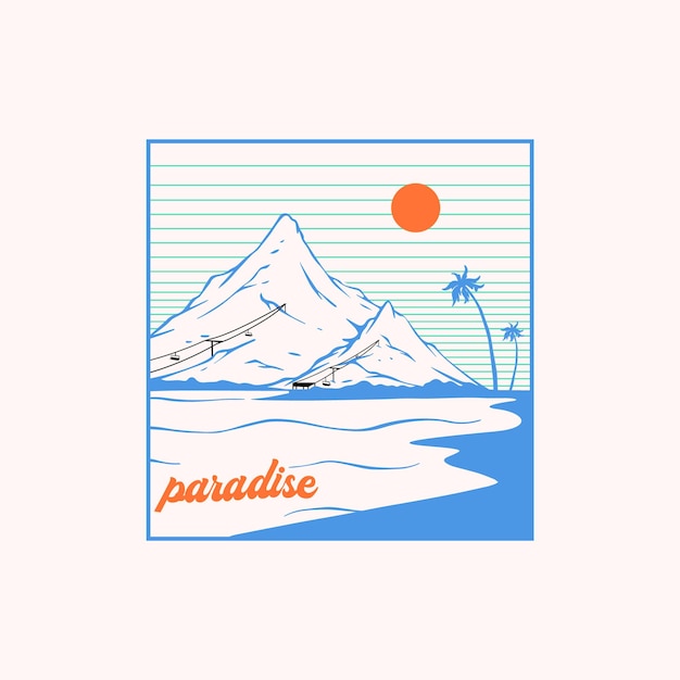 Vector paradise tshirt design