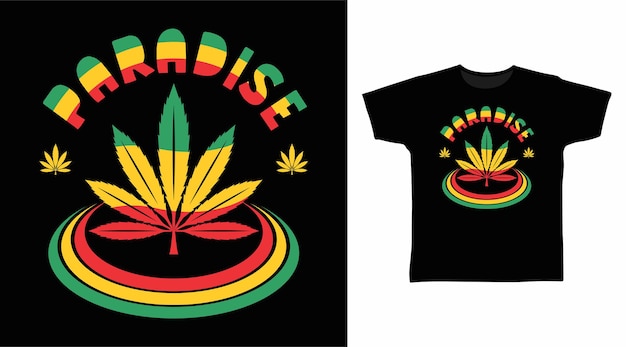 Paradise with cannabis t shirt design