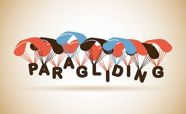 Paragliding design over beige background vector illustration