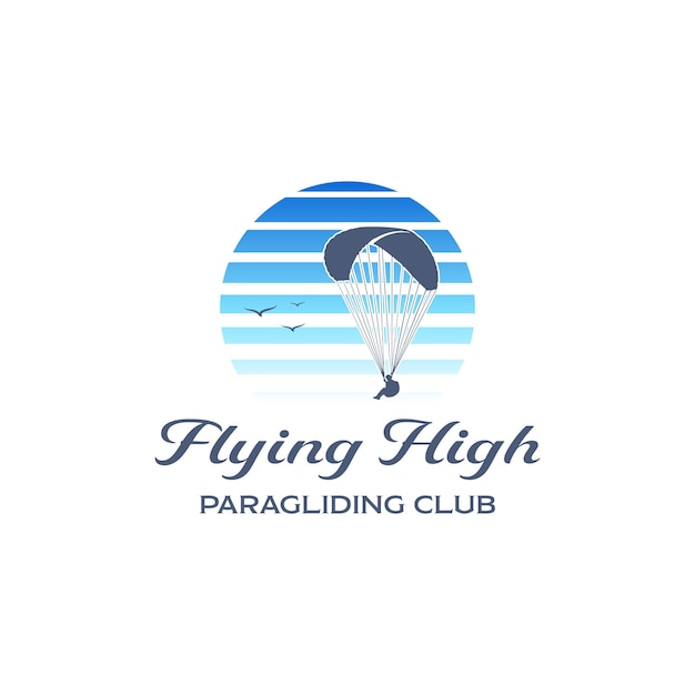 Paragliding mountain adventure logo design template