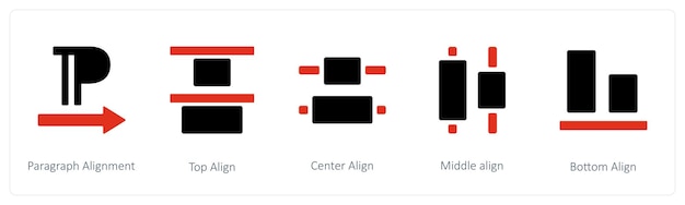 Vector paragraph alignment top align