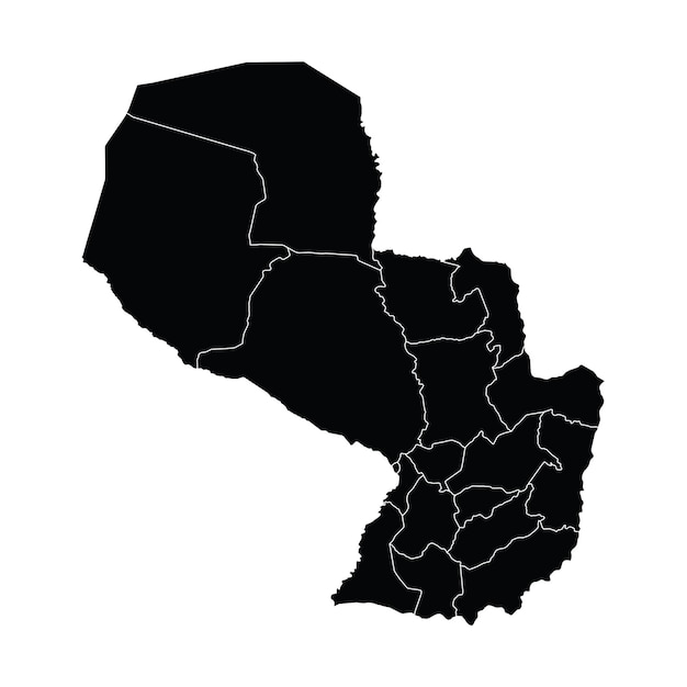 Paraguay country map vector with regional areas