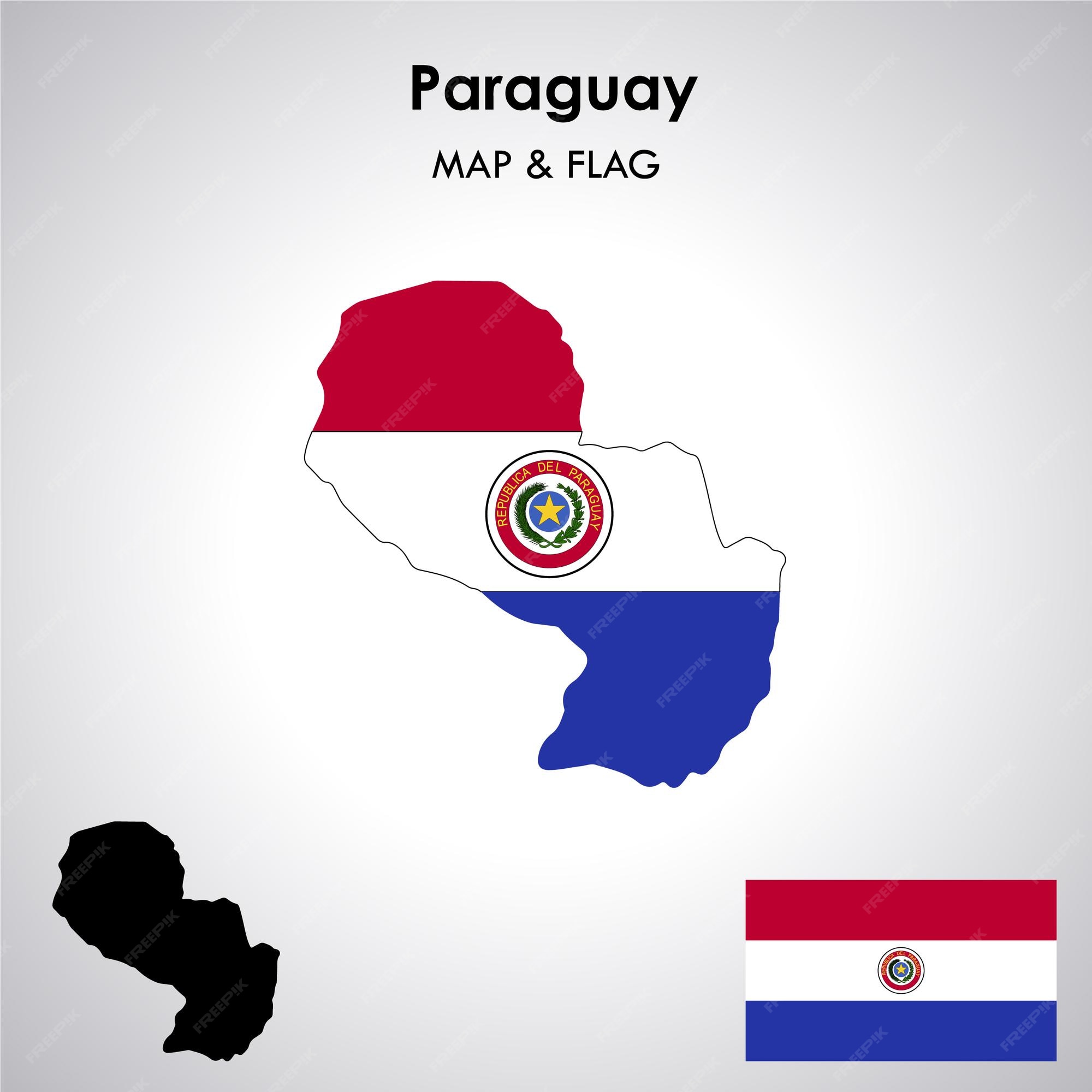 Premium Vector | Paraguay flag and map design map flag vector file