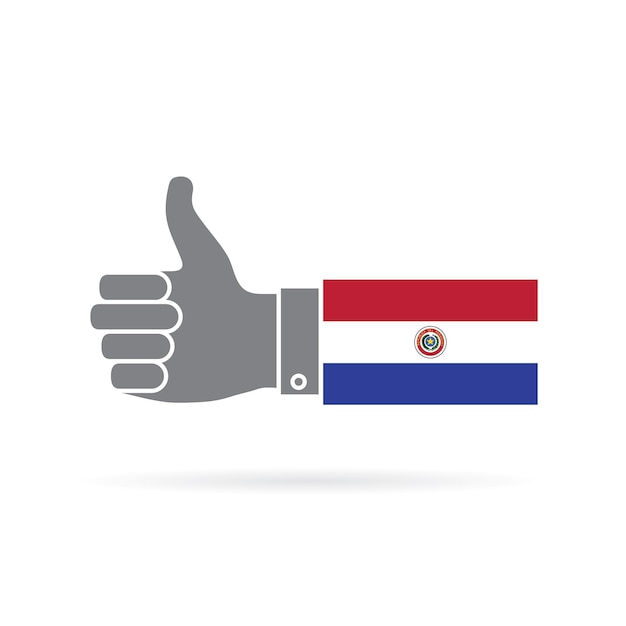 Paraguay land vlag duimschroef opwaarts vector icon