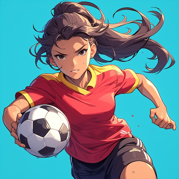 Vector a paraguayan woman is playing soccer