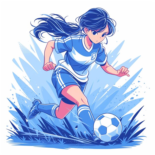 Vector a paraguayan woman is playing soccer