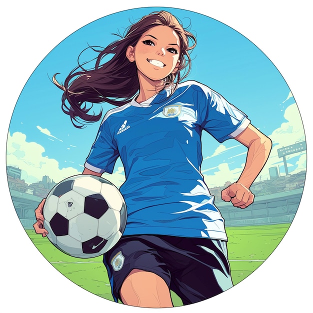 Vector a paraguayan woman is playing soccer