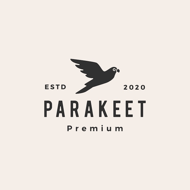 Parakeet hipster vintage logo  icon illustration