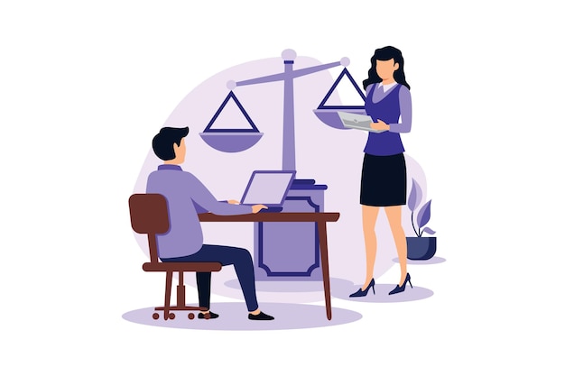 Vector paralegal services flat modern design illustration