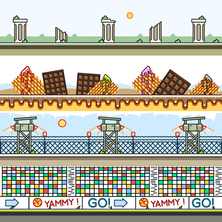 Vector parallax backgrounds for video games