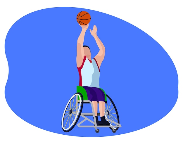 Vector paralympische basketbalspeler