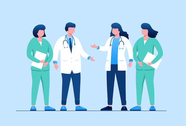paramedic team doctor and nurse flat vector illustration banner for landing page