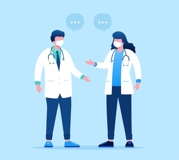 paramedic team doctor and nurse flat vector illustration for banner and landing page