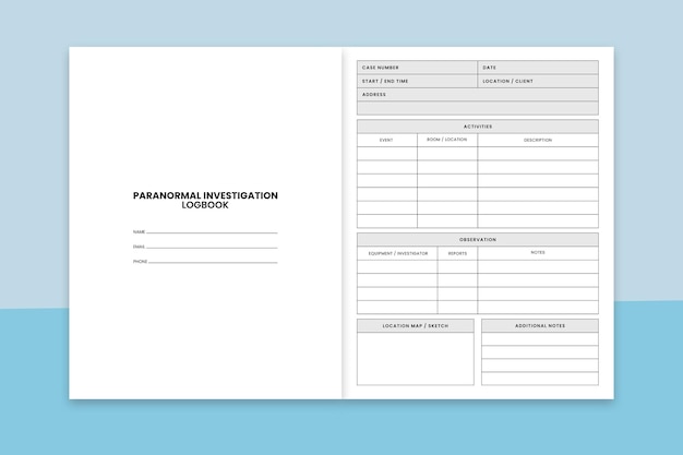 Paranormal Investigation LogBook