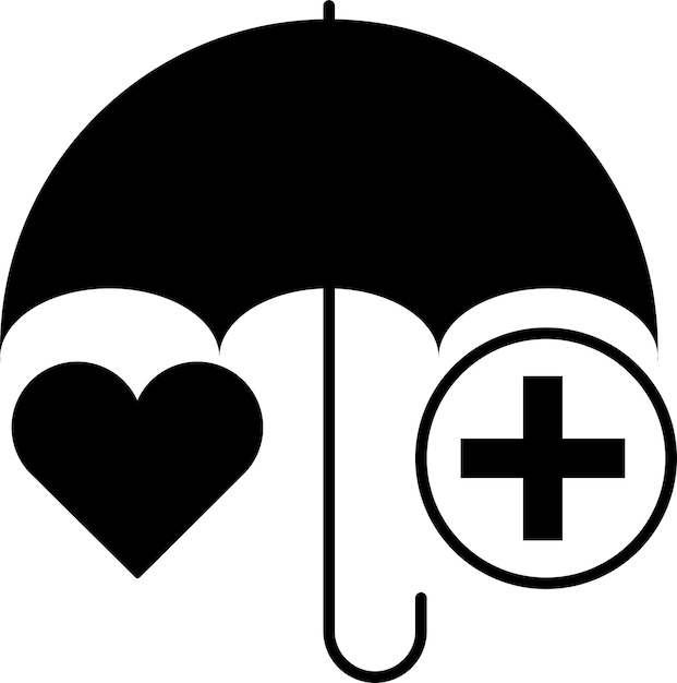 Paraplu en verzekering vector icoon.