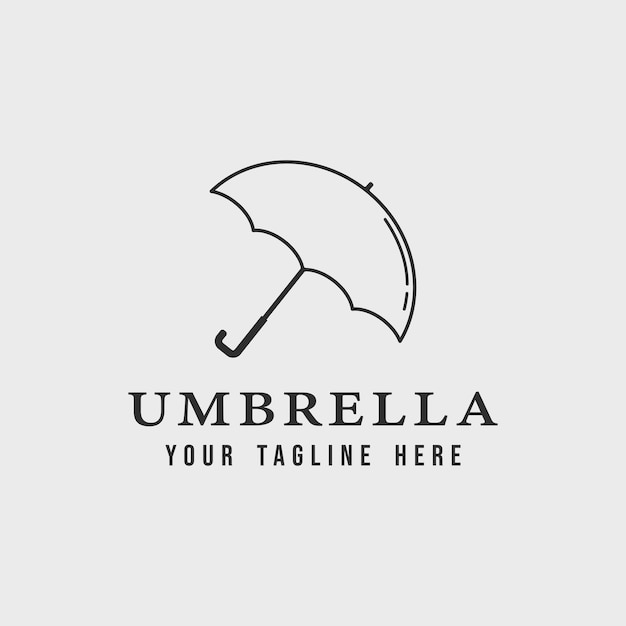 paraplu lijn kunst logo eenvoudige minimalistische vector illustratie sjabloon icoon grafisch ontwerp
