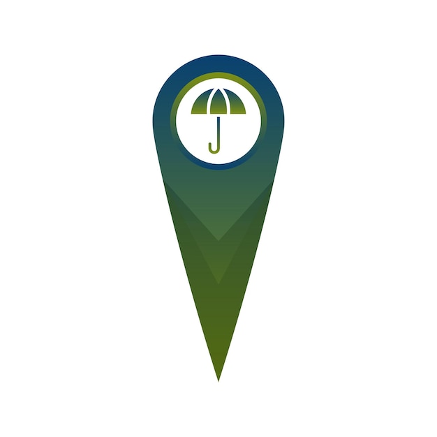 Vector paraplu locatie logo verloop ontwerp sjabloon pictogram element