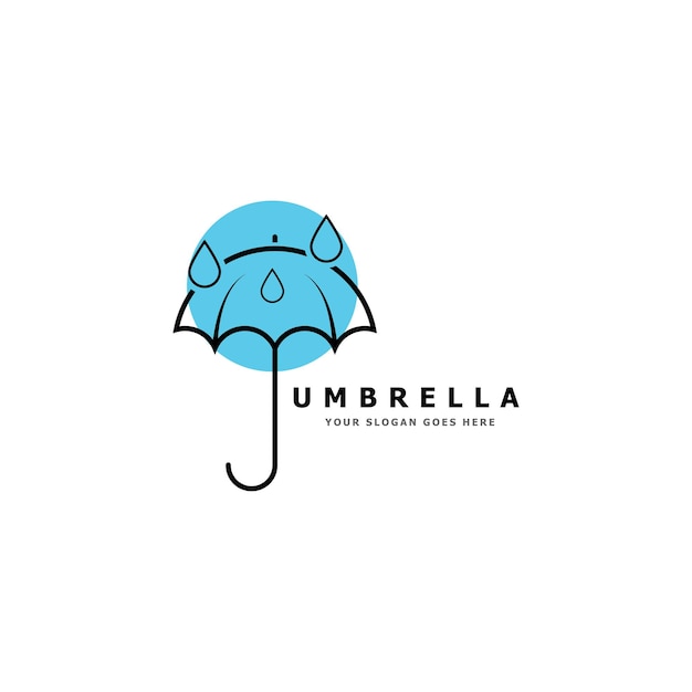 Paraplu logo ontwerp icoon