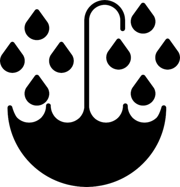 Paraplu vaste en glyf vector illustratie