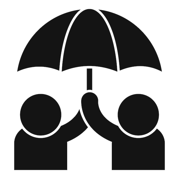 Vector paraplu vriendschap icoon eenvoudige vector fun respect