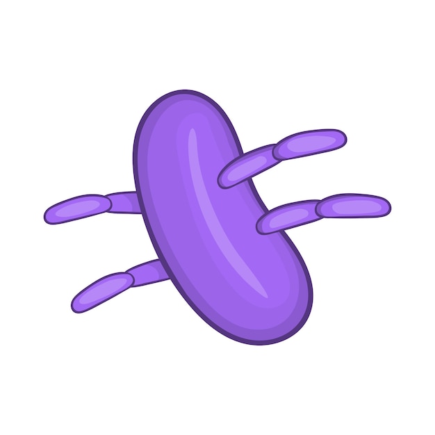 Parasite or virus icon in cartoon style on a white background