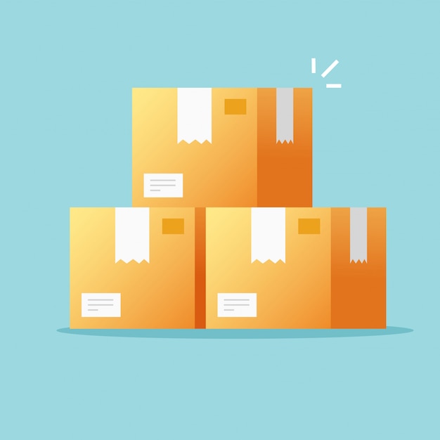 Parcel boxes carton stack vector