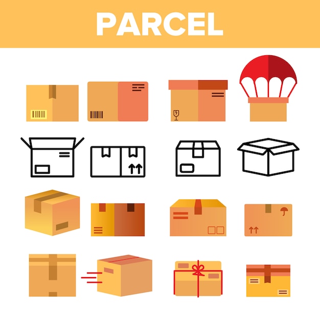 Parcel, cardboard boxes