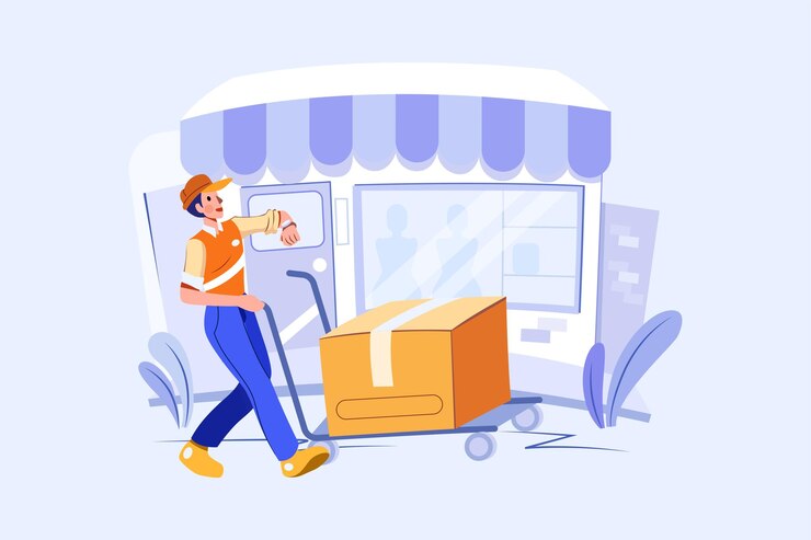 Parcel Delivery Service Illustration concept Flat illustration isolated on white background