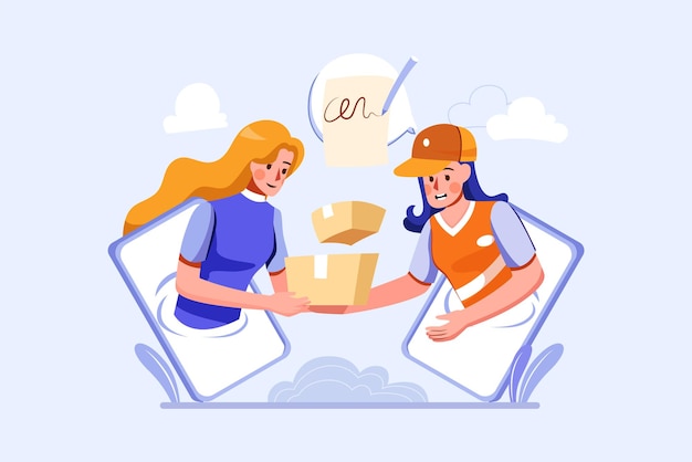 Parcel delivery service illustration concept