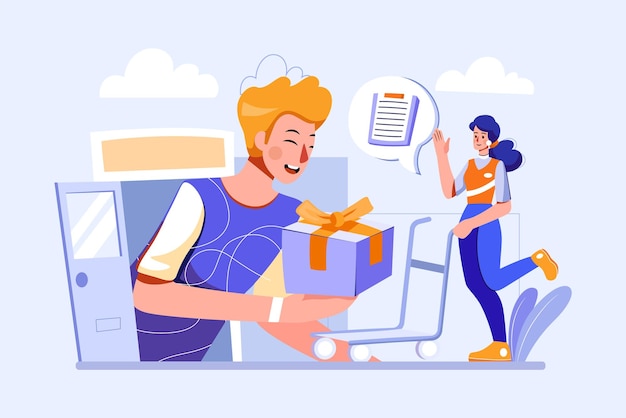 parcel delivery service illustration concept