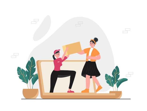 Vector parcel delivery service illustration concept