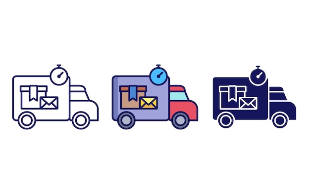 Parcel express truck vector icon