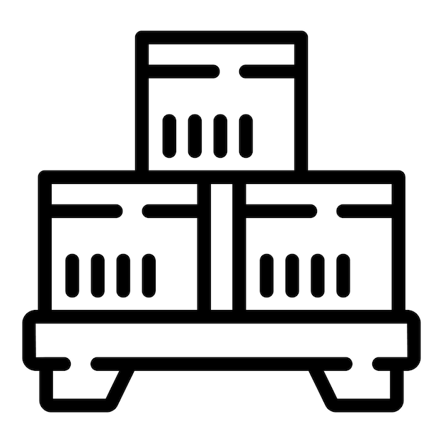 Parcel pallet depot icon outline vector Auto truck service