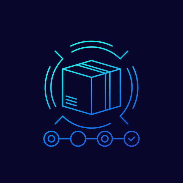 Parcel tracking order delivery line vector icon
