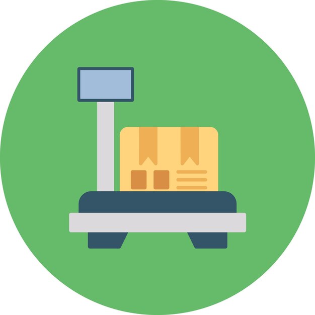 Vector parcel weight flat illustration