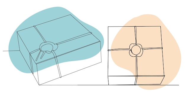 Parcels boxes one continuous line drawing