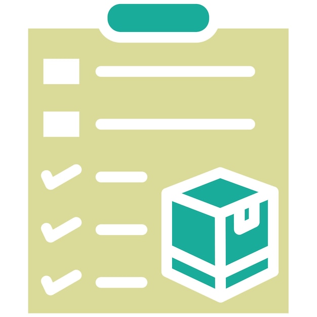 Vettore illustrazione dell'icona vettoriale della lista di controllo dei pacchi della serie di icone di consegna e logistica