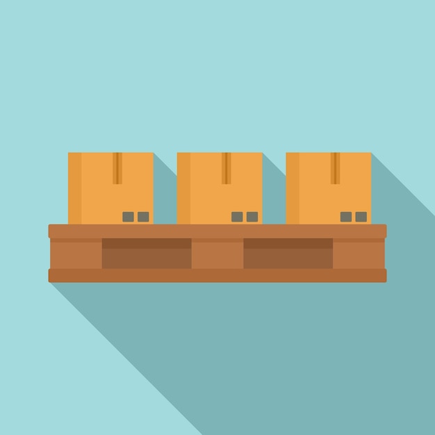 Vector parcels on pallet icon flat illustration of parcels on pallet vector icon for web design