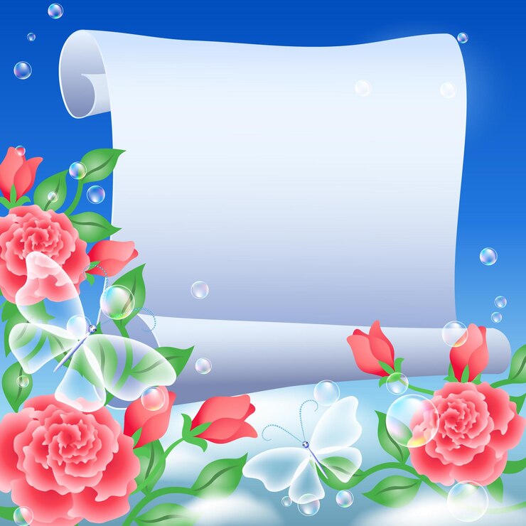 वेक्टर parchment and flowers