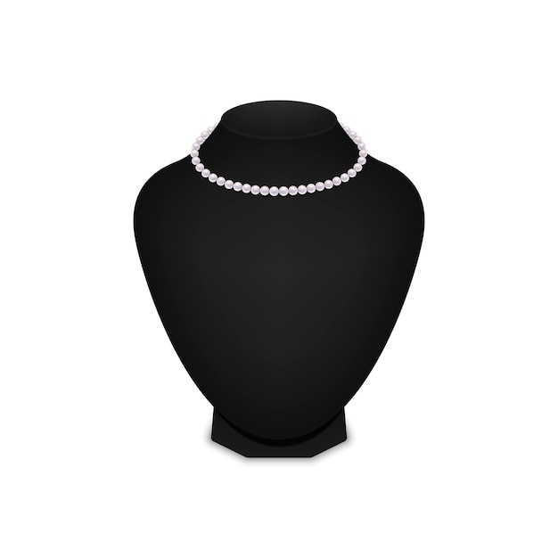 Parelketting op zwarte mannequin