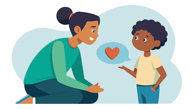 A parent and child having a hearttoheart conversation with the parent actively listening and