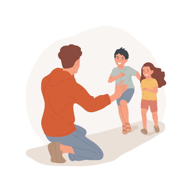 parent meeting after divorce isolated cartoon vector illustration