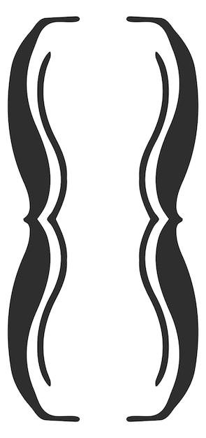 Parenthesis pair black brackets elegant decorative braces isolated on white background