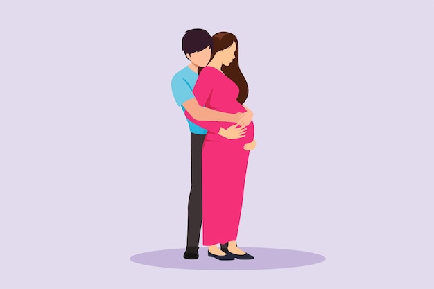 Parents with babies family maternity concept colored flat vector illustration isolated