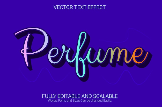Vector parfum bewerkbaar teksteffect, kleurverloop tekststijl