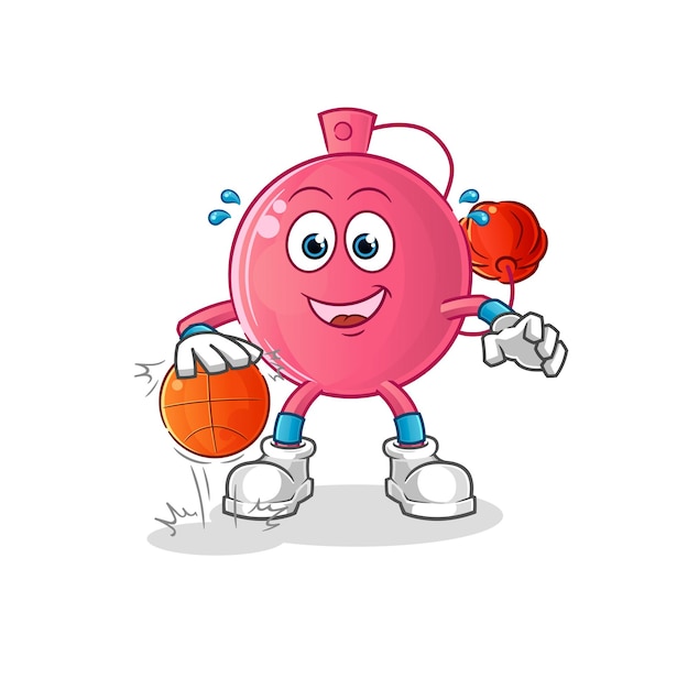 Parfum dribbel basketbal karakter. cartoon mascotte vector