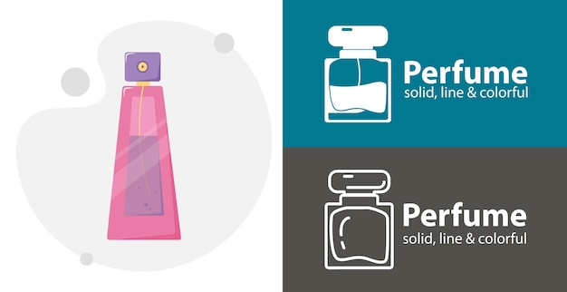 Vector parfum geïsoleerde vector platte pictogram cosmetica schoonheid lijn solide ontwerpelement