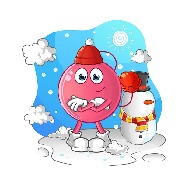 Vector parfum in koud winterkarakter. cartoon mascotte vector