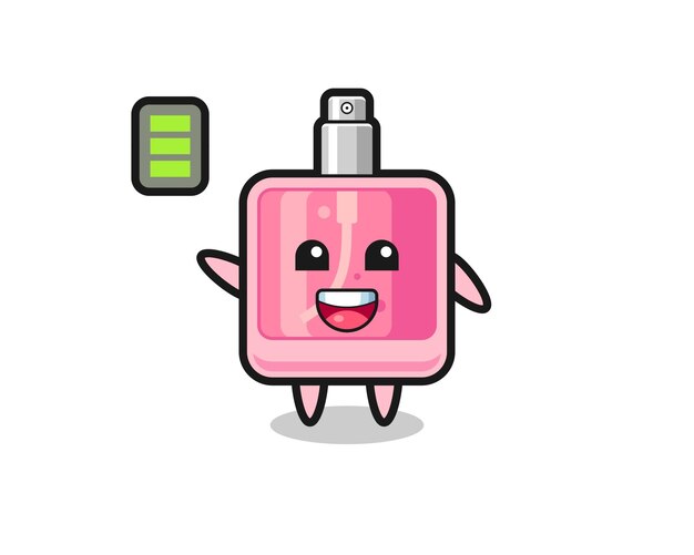 Parfum mascotte karakter met energiek gebaar schattig stijl ontwerp voor t-shirt sticker logo element