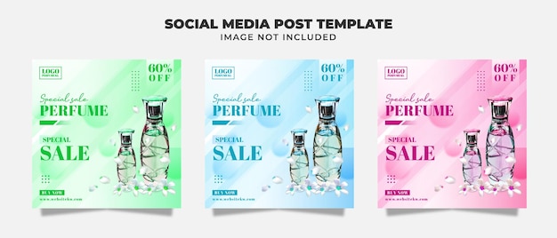 Parfum Verkoop Voor Social Media Post Flyer En Banner Sjabloon